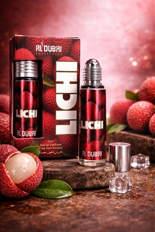 Al Dubai Fragrances Lichi Attar Roll-On Perfume | 100% Concentrated Perfume Oil | Alcohol-Free Long Lasting Fruity Fragrance | 6ml Pocket Size Unisex