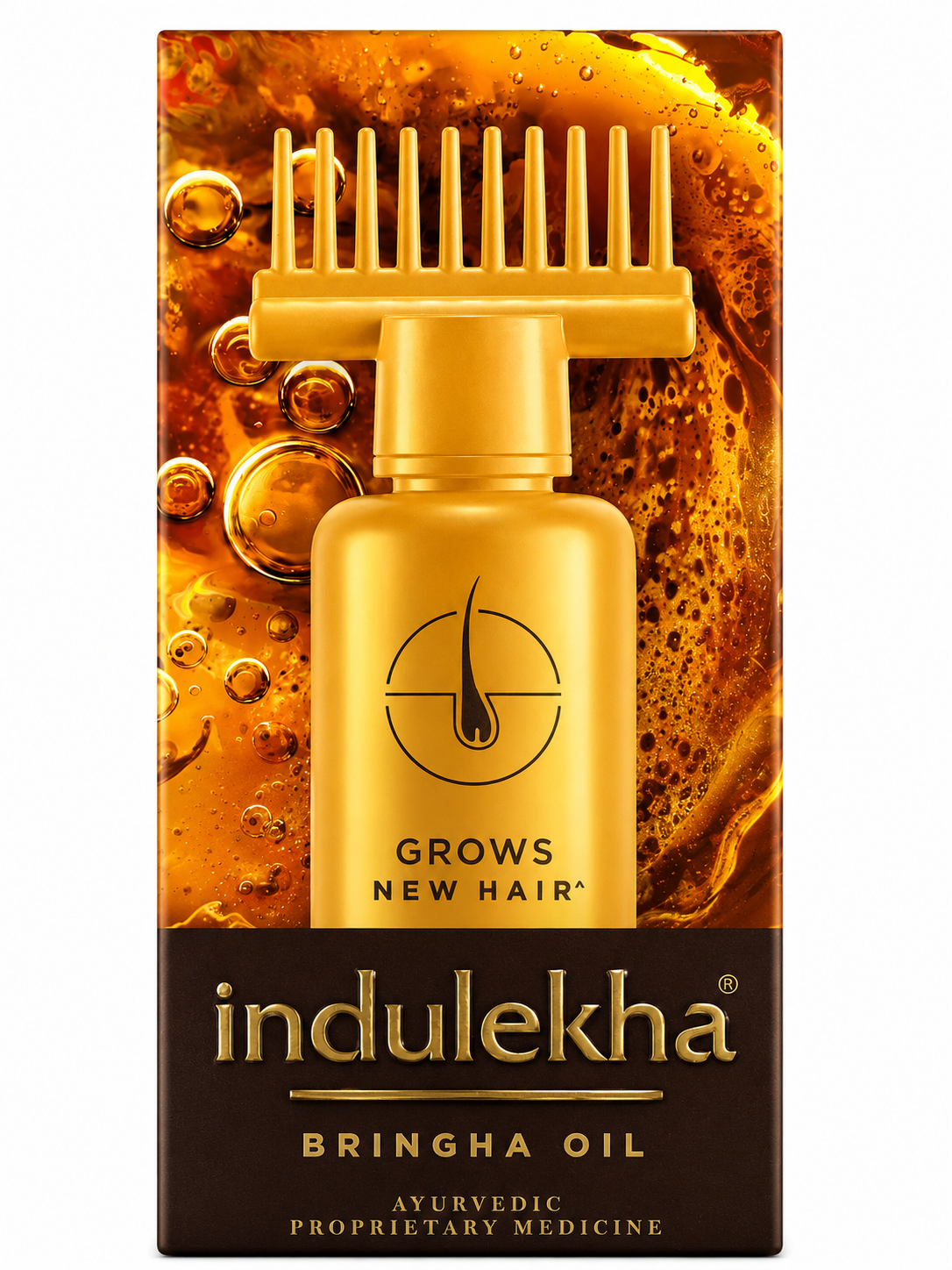 Indulekha Bringha Hair Oil for Hair Growth & Hair Fall Control, Ayurvedic Proprietary Medicine with Bhringraj, Amla & Brahmi, Comb Applicator, Suitable for Men & Women, 100ml