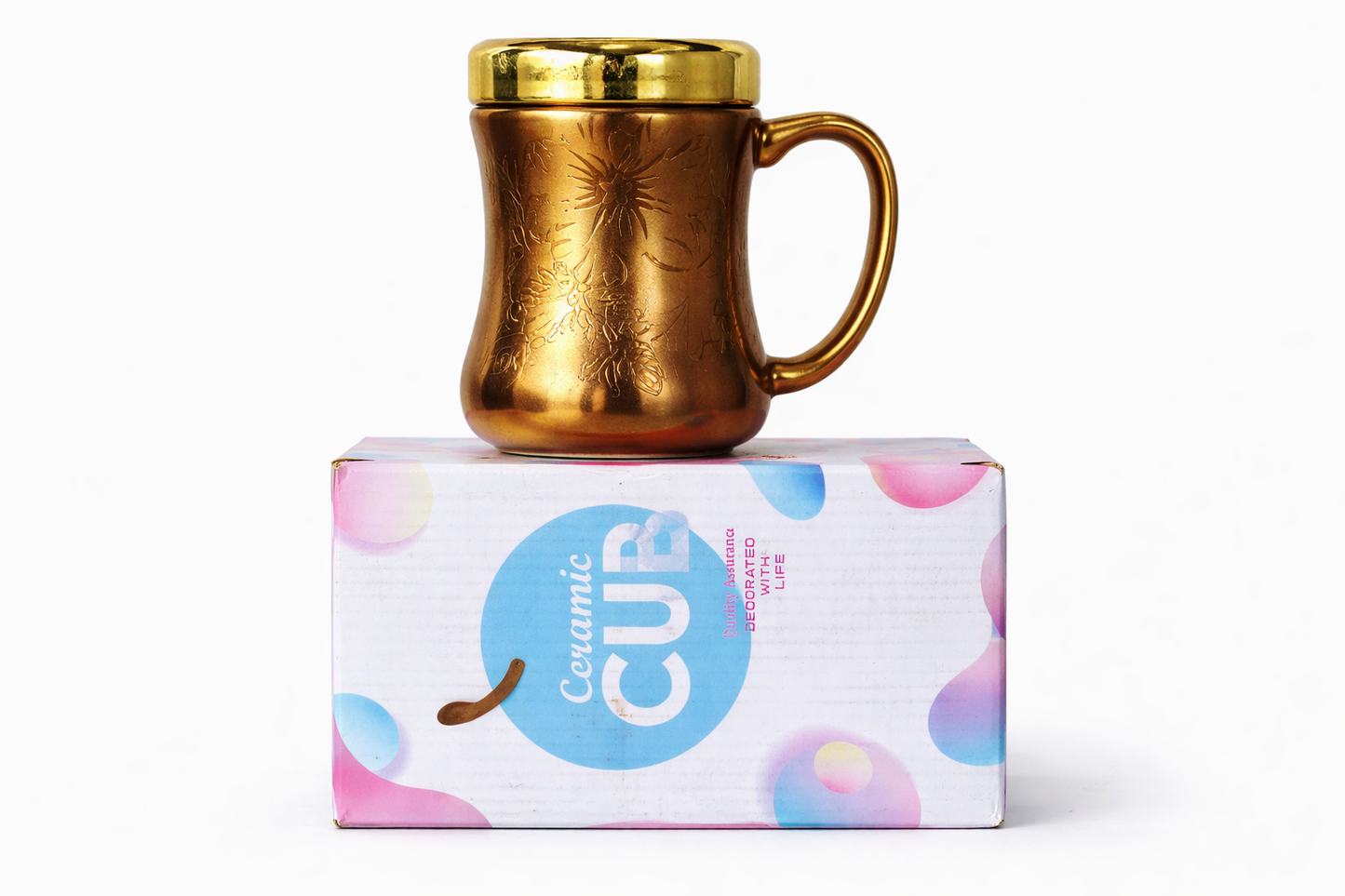 Gold Stainless Steel Insulated Mug with Lid | Double Wall Vacuum Coffee & Tea Mug