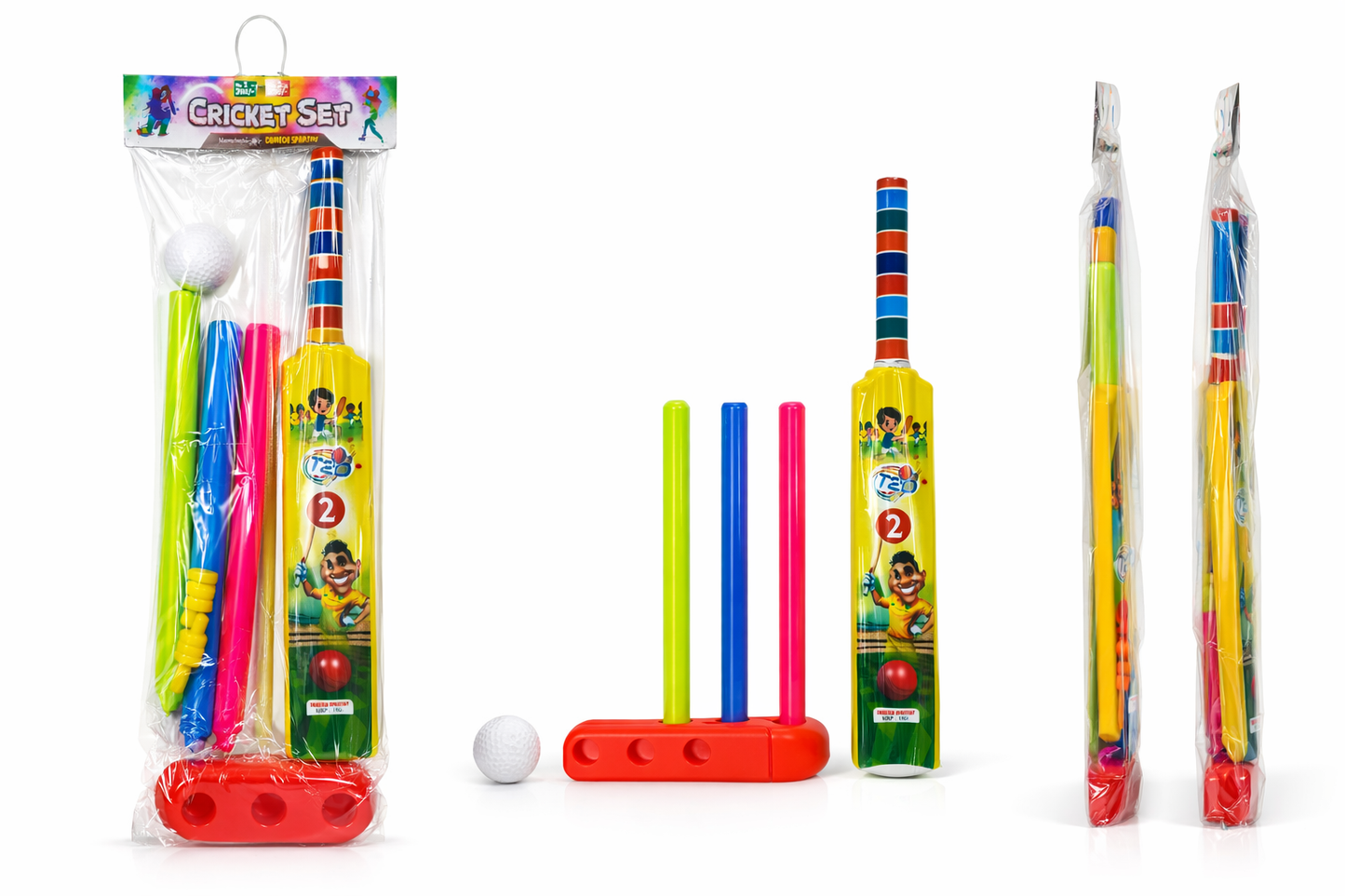 Kids Cricket Set with Bat, Ball & Stumps | Plastic Cricket Kit for Children | Lightweight & Durable Outdoor Sports Toy | Cricket Set for Boys & Girls