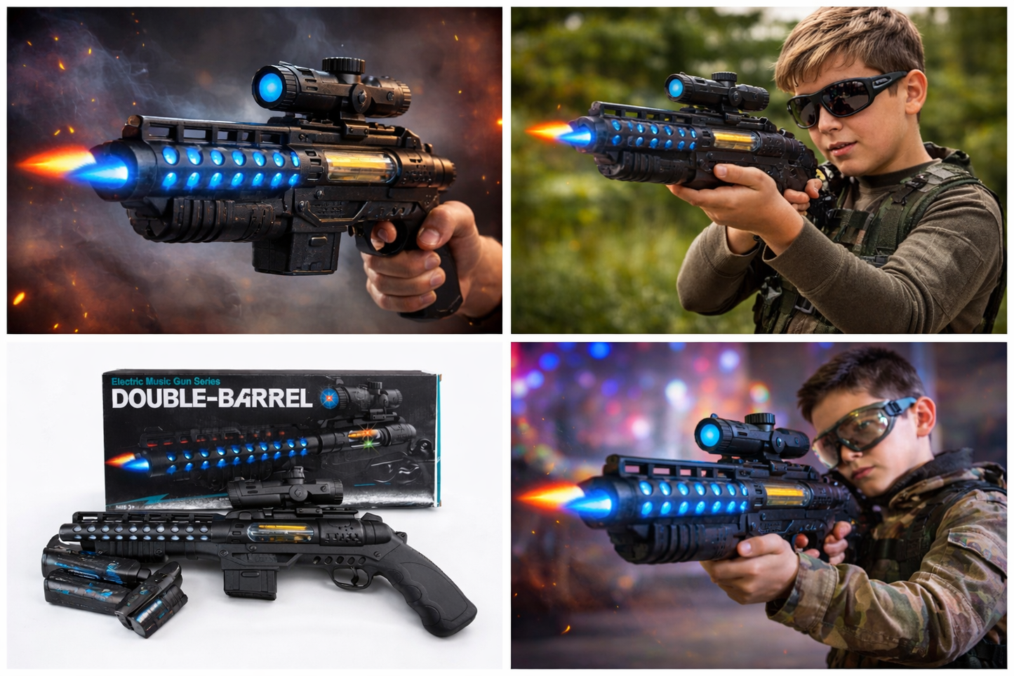 Electronic Light & Sound Toy Blaster for Kids with LED Effects, Music & Adjustable Scope, Battery Operated Role Play Toy for Boys & Girls (Ages 3+)