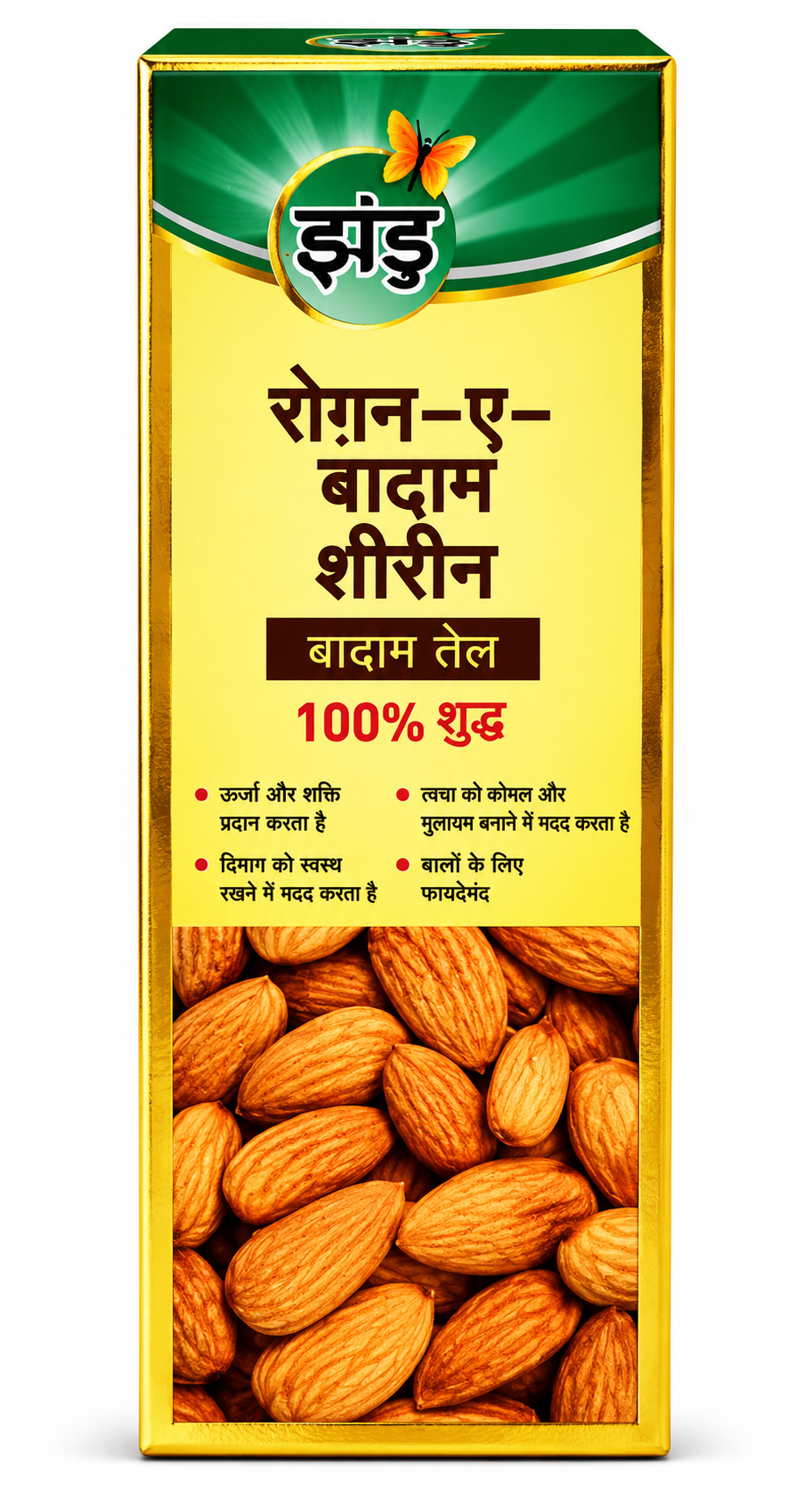 Zandu Roghan-E-Badam Shirin Almond Oil | 100% Pure Sweet Almond Oil | Nourishes Body, Brain & Skin | Internal and External Use | Natural Badam Tel | 50 ml