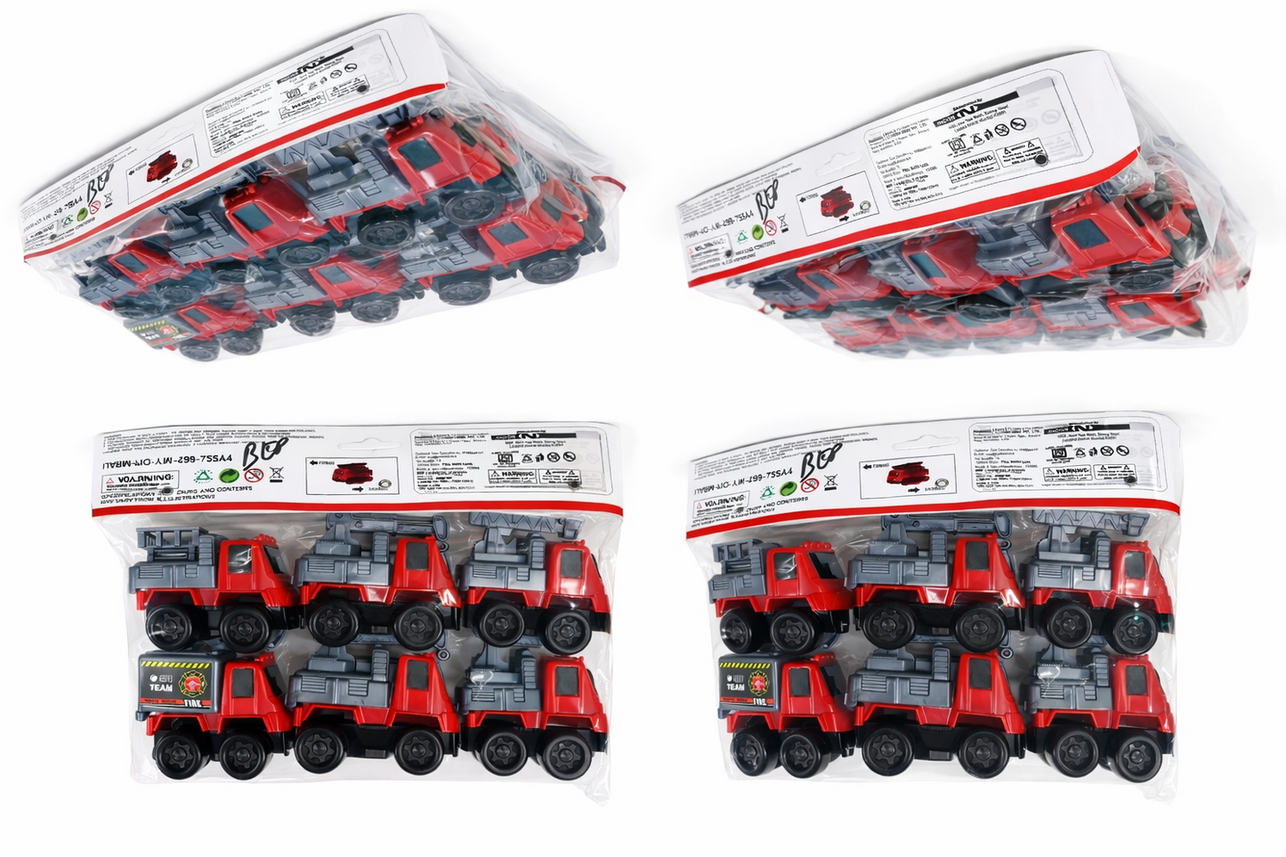 Fire Truck Toy Set for Kids (Pack of 8), Mini Fire Engine Vehicles, Rescue Truck Toys for Boys, Plastic Toy Cars Set with Wheels (Ages 3+)