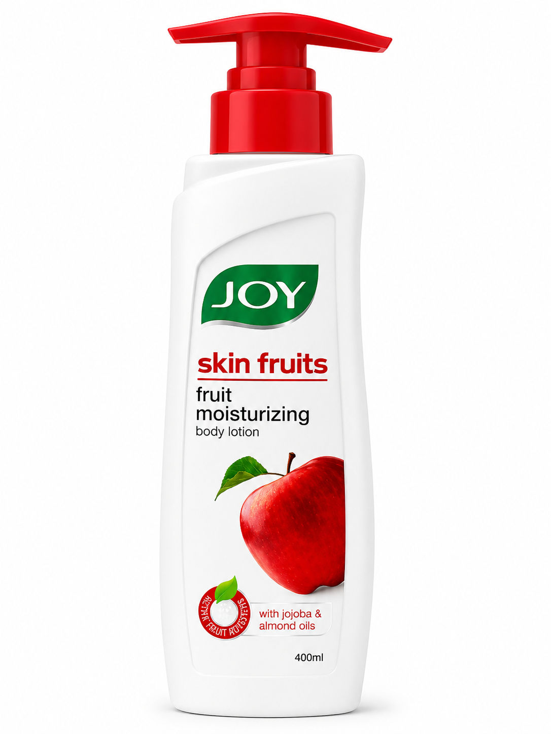 Joy Skin Fruits Fruit Moisturizing Body Lotion with Apple Extracts, Almond Oil, Jojoba Oil & Vitamin E | Deep Nourishment & 24-Hour Moisturization | Lightweight Non-Greasy Formula | 400ml