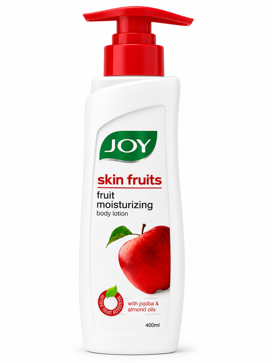Joy Skin Fruits Fruit Moisturizing Body Lotion with Apple Extracts, Almond Oil, Jojoba Oil & Vitamin E | Deep Nourishment & 24-Hour Moisturization | Lightweight Non-Greasy Formula | 400ml