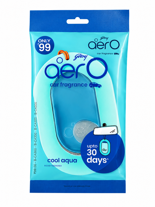 Godrej AerO Car Fragrance, Rose Blossom | Car Perfume for Fresh & Pleasant Ambience | Long Lasting Fragrance Up to 30 Days | Easy to Hang | 1 Unit
