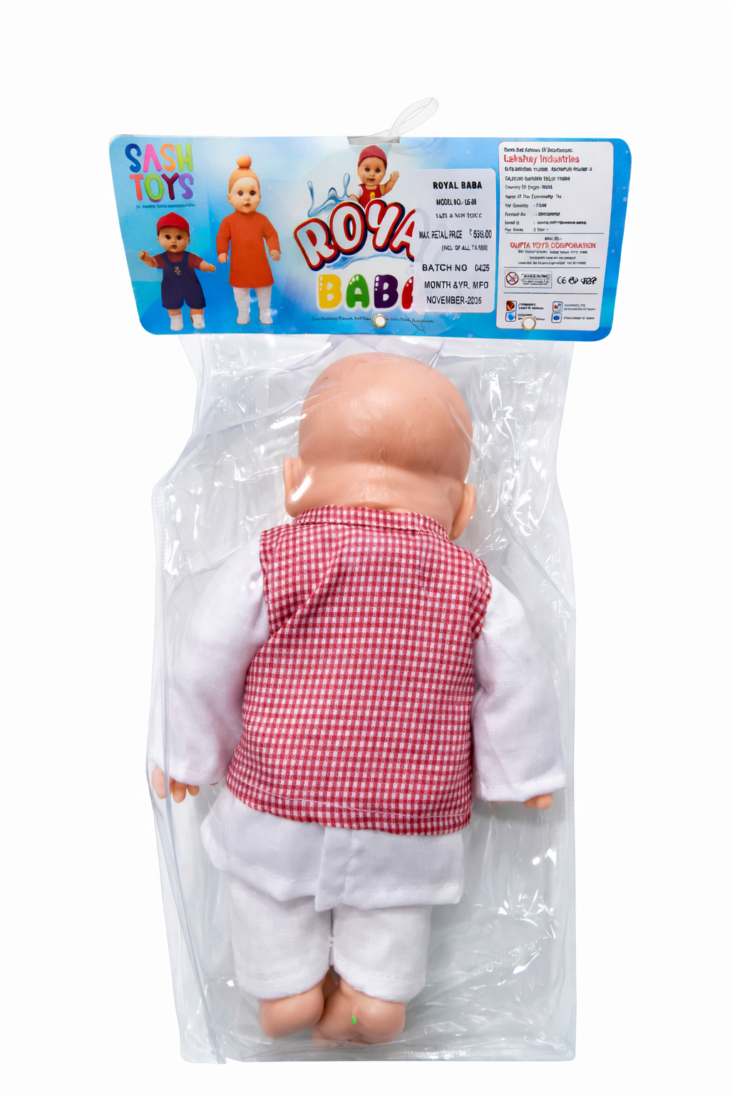 Royal Babab Baby Doll for Kids (3+ Years) – 12 Inch Soft Touch Doll with Removable Clothes, Huggable Toy for Girls & Boys, Pretend Play Baby Doll Gift