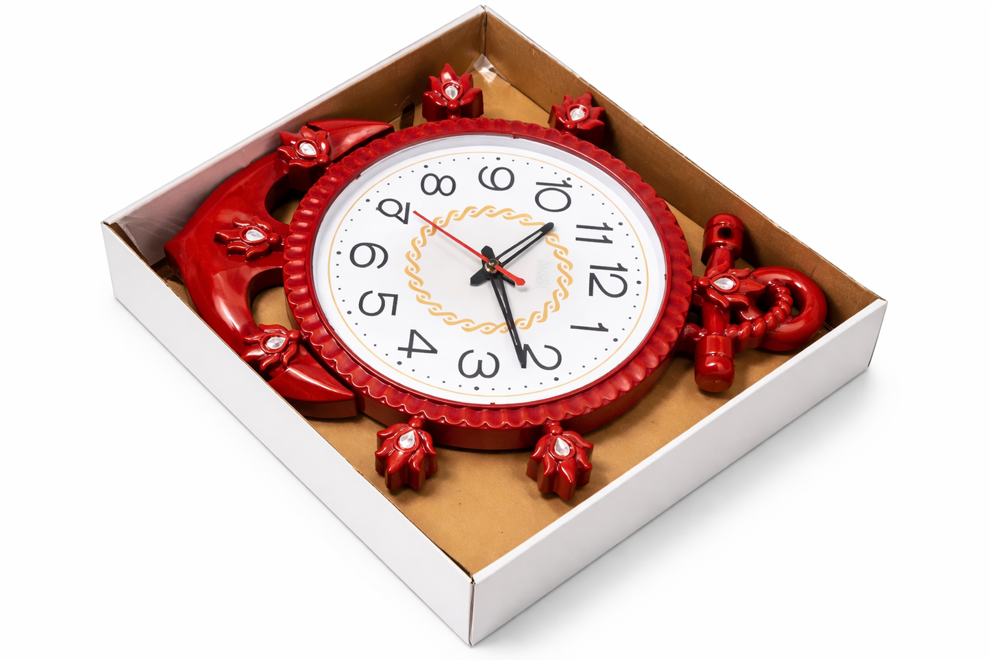 Designer Crystal Wall Clock with Arabic Numbers | Battery Operated, Noiseless Clock for Living Room & Bedroom