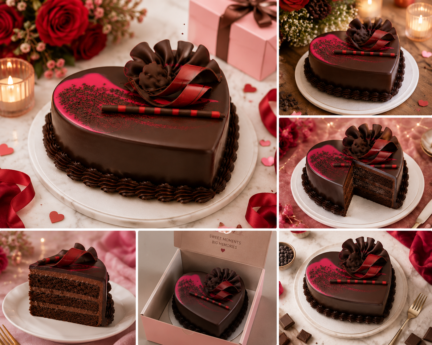Premium Heart Shape Chocolate Truffle Cake ( 550 grams ) | Rich Chocolate Fresh Cream Cake | Romantic Anniversary Cake | Birthday Cake | Valentine's Day Special Cake