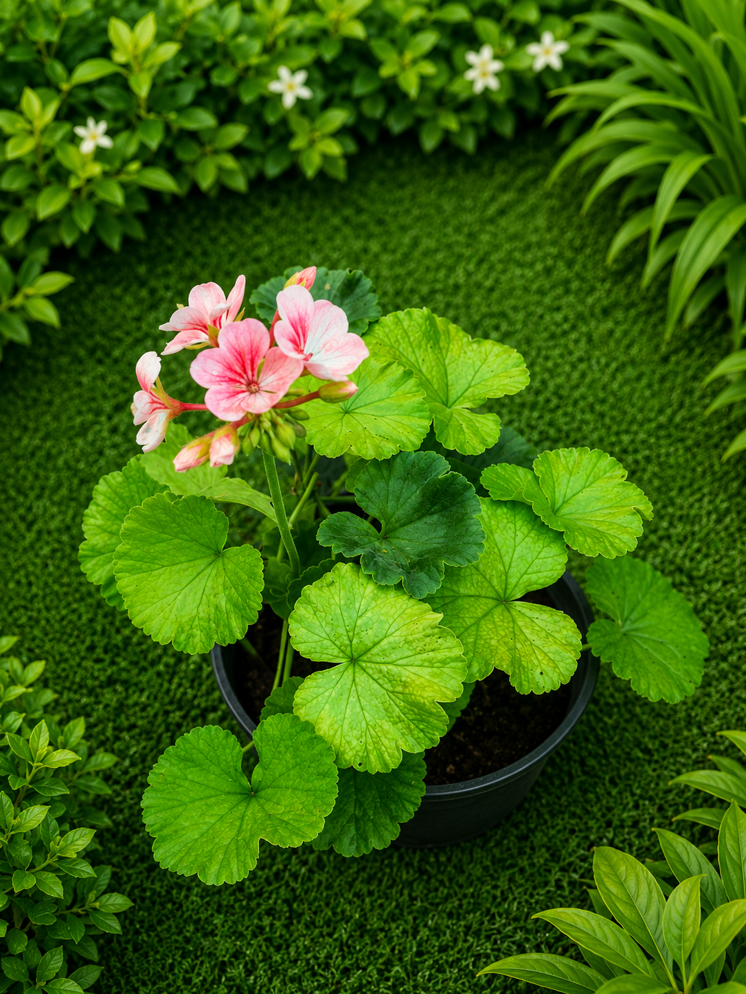 Geranium Live Flowering Plant (Pelargonium spp.) | Pink Bloom Ornamental Plant for Pots, Balcony & Garden | Easy Care Decorative Flower Plant