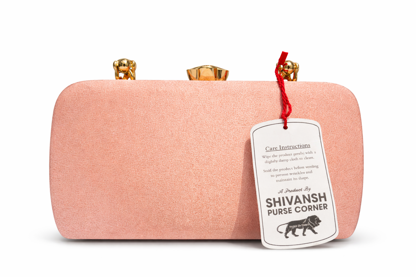 Blush Pink Evening Clutch for Women | Rhinestone Wreath Party Handbag with Gold-Tone Clasp & Satin Interior