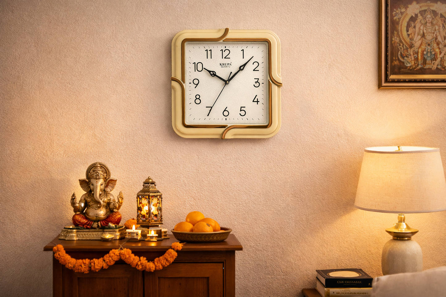 KRUPA Quartz Wall Clock 11 Inch (28 cm) | Silent Sweep, No Ticking