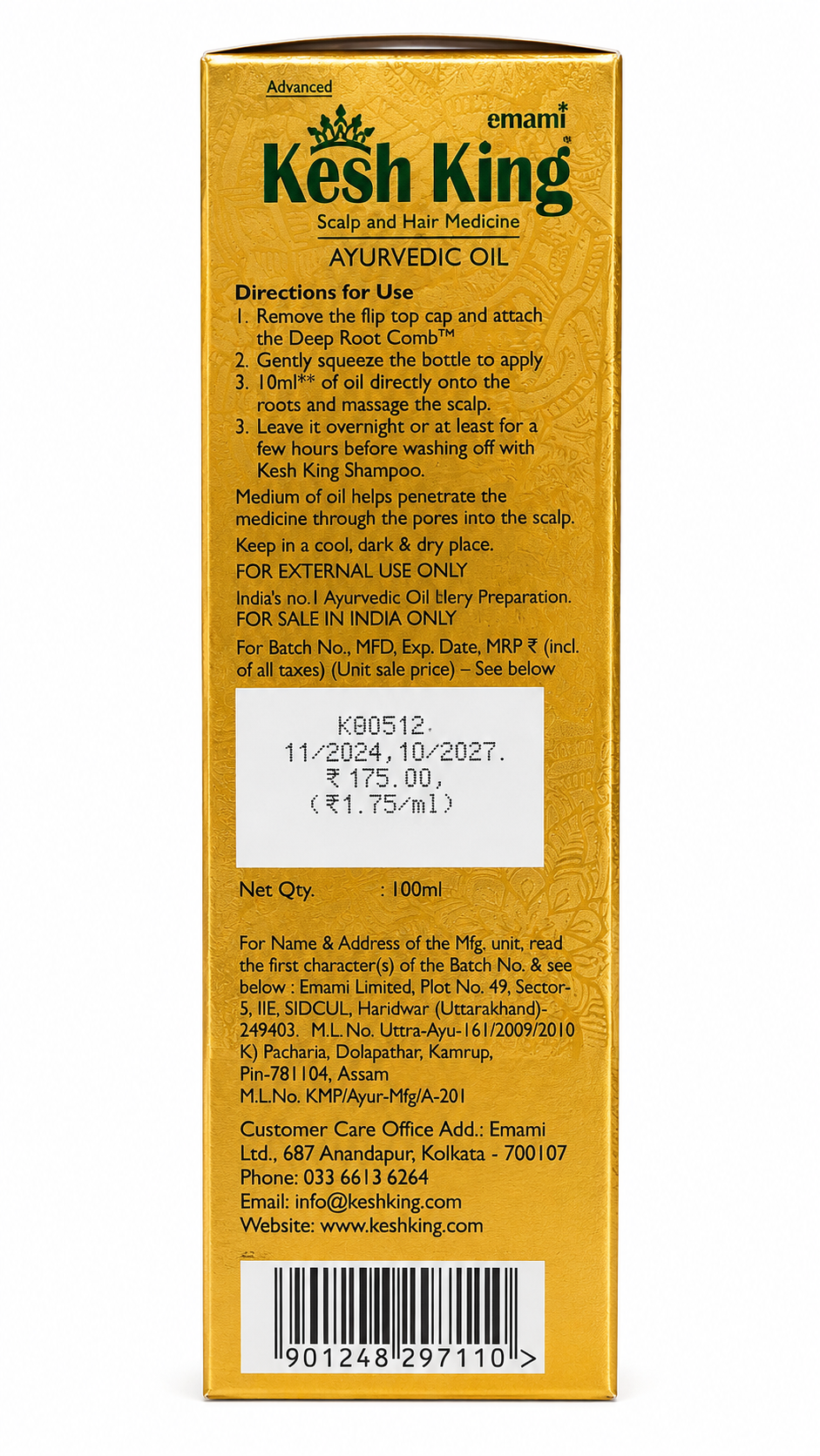 Kesh King Ayurvedic Hair Oil for Hair Fall Control & Hair Growth | 21 Ayurvedic Herbs | Nourishes Scalp & Strengthens Hair | Suitable for Men & Women | 200ml + BoroPlus Doodh Kesar Body Lotion 40ml Free