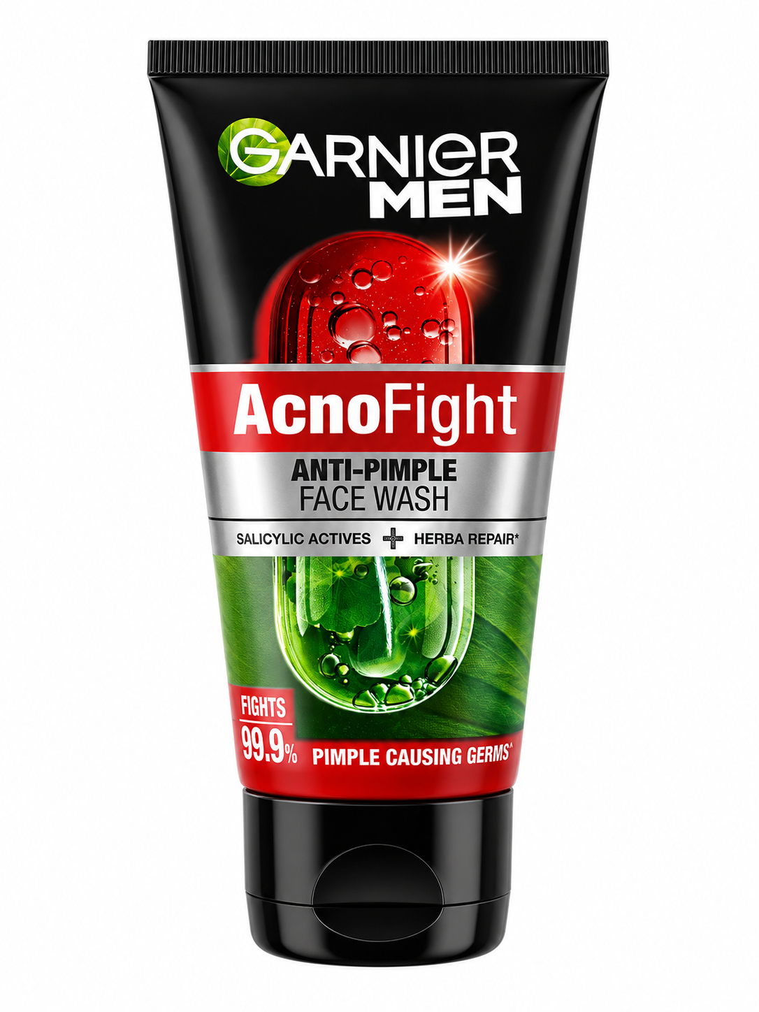 Garnier Men AcnoFight Anti-Pimple Face Wash with Salicylic Actives & Herba Repair, Deep Cleansing & Oil Control Face Cleanser for Oily Acne-Prone Skin, Paraben Free, 50g