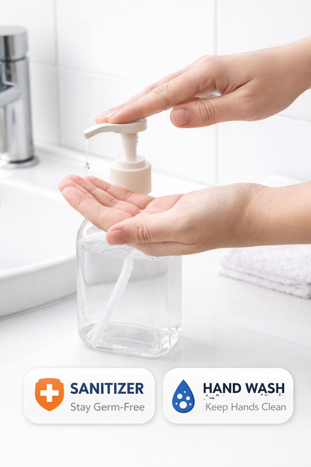 Clear Plastic Pump Dispenser Bottle 300ml | Refillable Soap, Sanitizer & Lotion Pump Bottle