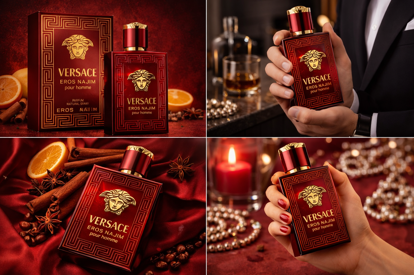Versace Eros Najim Parfum for Men 100ml – Long Lasting Oriental Spicy Fragrance | Premium Luxury Designer Perfume | Intense Night Wear Scent