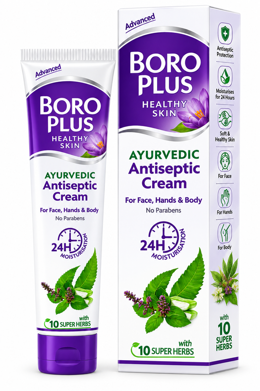 BORO PLUS Advanced Ayurvedic Antiseptic Cream | For Face, Hands & Body | With 10 Super Herbs | 24 Hour Moisturization | Paraben Free | For Dry & Rough Skin