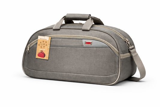 30L Travel Duffel Bag with Shoulder Strap, Spacious Weekender Gym Bag, Durable Polyester Overnight Luggage Bag, Grey