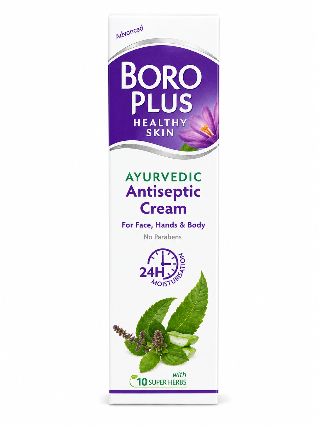 BORO PLUS Advanced Ayurvedic Antiseptic Cream | For Face, Hands & Body | With 10 Super Herbs | 24 Hour Moisturization | Paraben Free | For Dry & Rough Skin