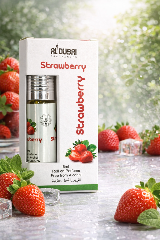 Strawberry Roll-On Attar Perfume Oil 6ml – Alcohol-Free Long Lasting Fragrance for Men & Women | 100% Concentrated Perfume Oil | Pocket Size Travel Friendly