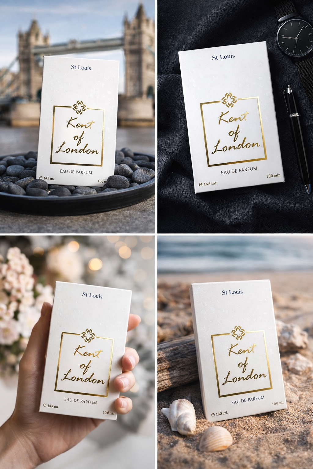 St Louis Kent of London Eau De Parfum 100ml – Long Lasting Luxury Perfume | Premium Fragrance for Men & Women | Elegant White Gold Packaging