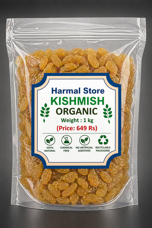 Harmal Store Organic Kishmish 1kg | Premium Golden Raisins | Natural Seedless Dry Grapes