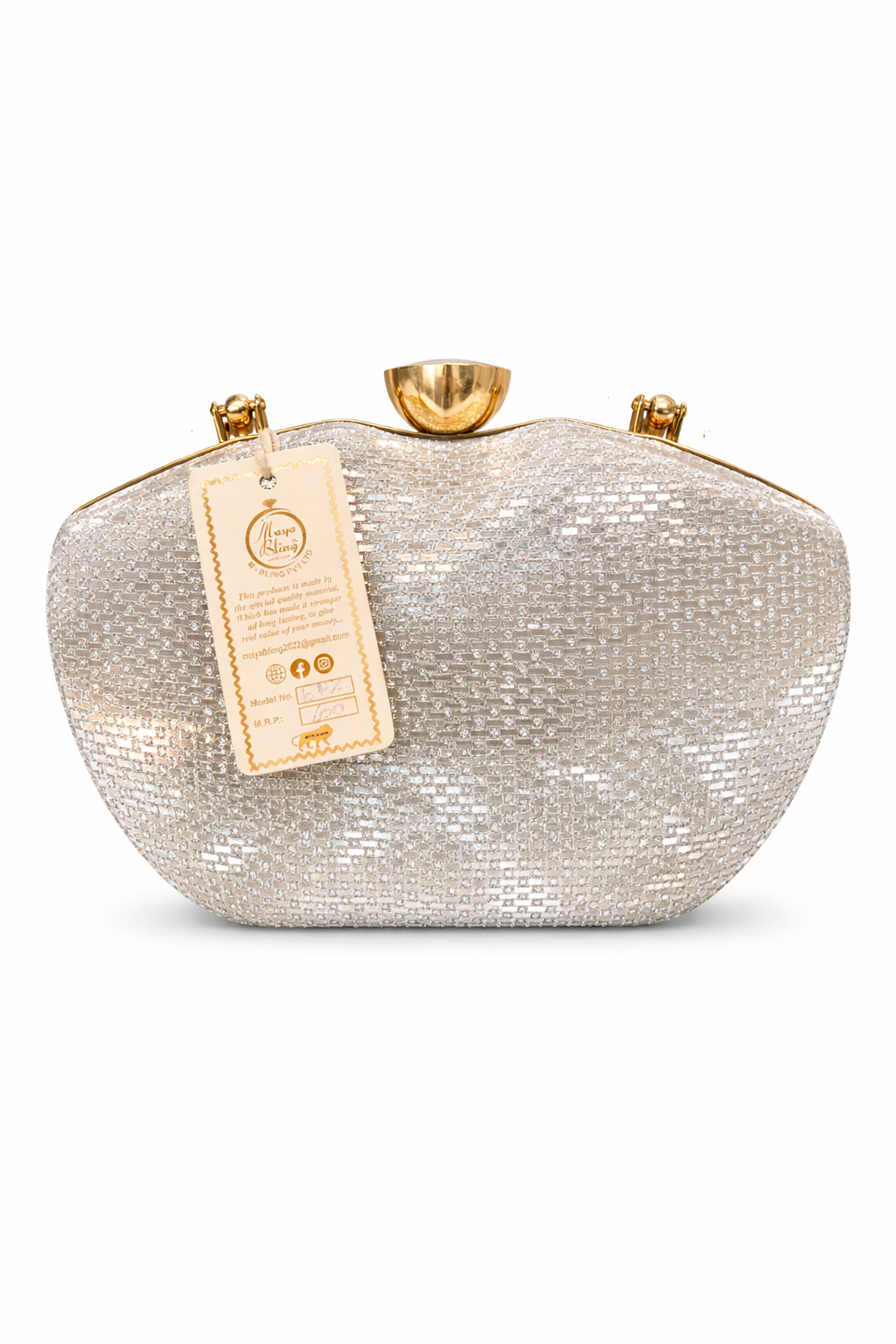 Luxury Gold Clutch Purse for Women | Premium Leather Evening Bag with Glitter Finish