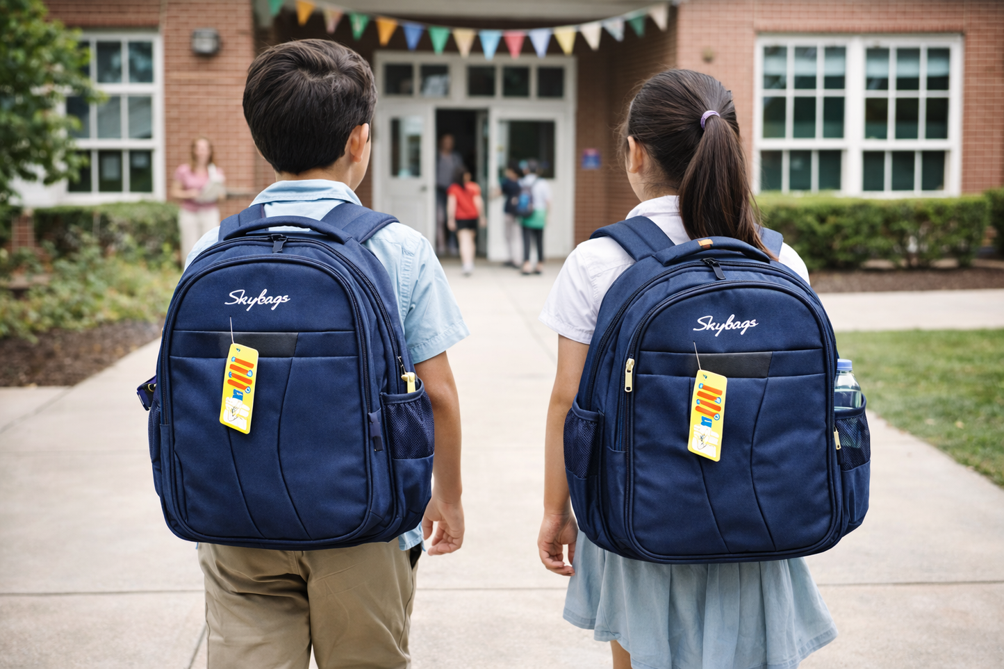 Skybags Daily Backpack, 25L School & Travel Backpack with Spacious Compartments, Premium Polyester Fabric, Adjustable Padded Straps, Bottle Pocket, Navy Blue