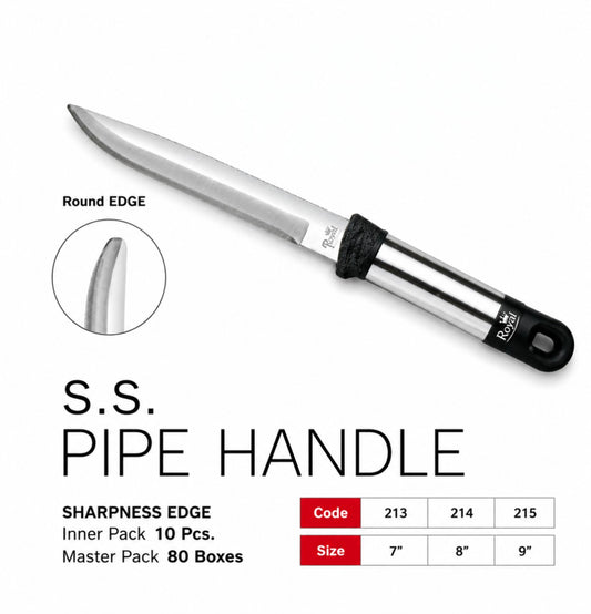 Royal Soft Grip Plain Utility Knife 8 Inch & 9 Inch |  | Multipurpose Knife for Vegetables, Fruits, Meat & Herbstainless Steel Sharp Kitchen Knife | Ergonomic Non-Slip Handle | Utility Knife for Meat, Vegetables, Fruits, Bread & Daily Kitchen Use