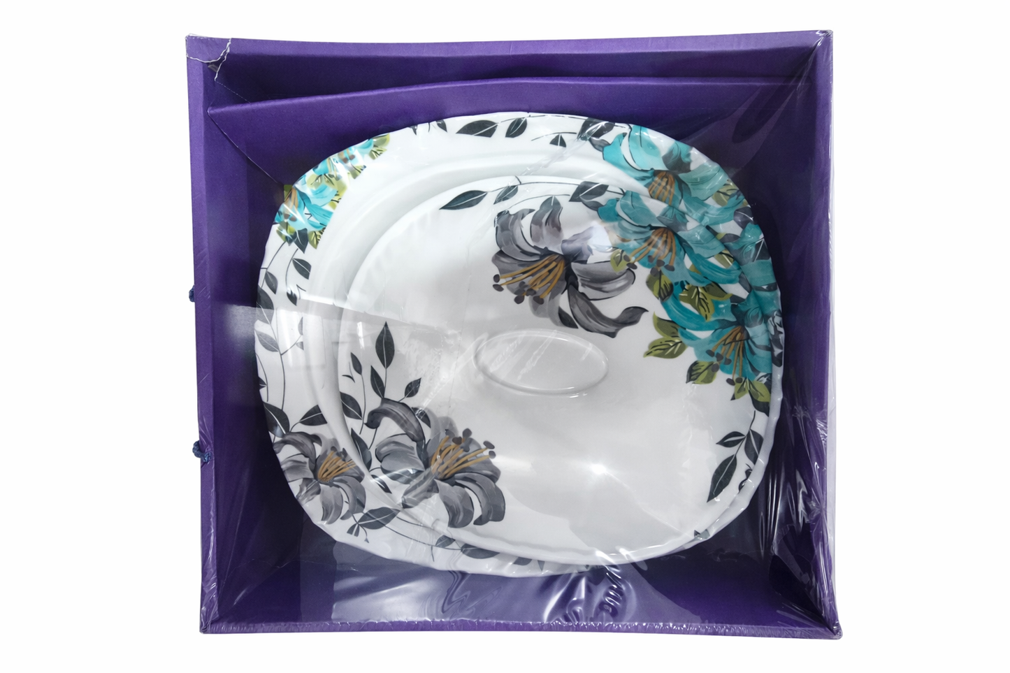 Ceramic Dinner Gift Set (3 Pieces) | Premium Printed Plate, Bowl & Lid Set