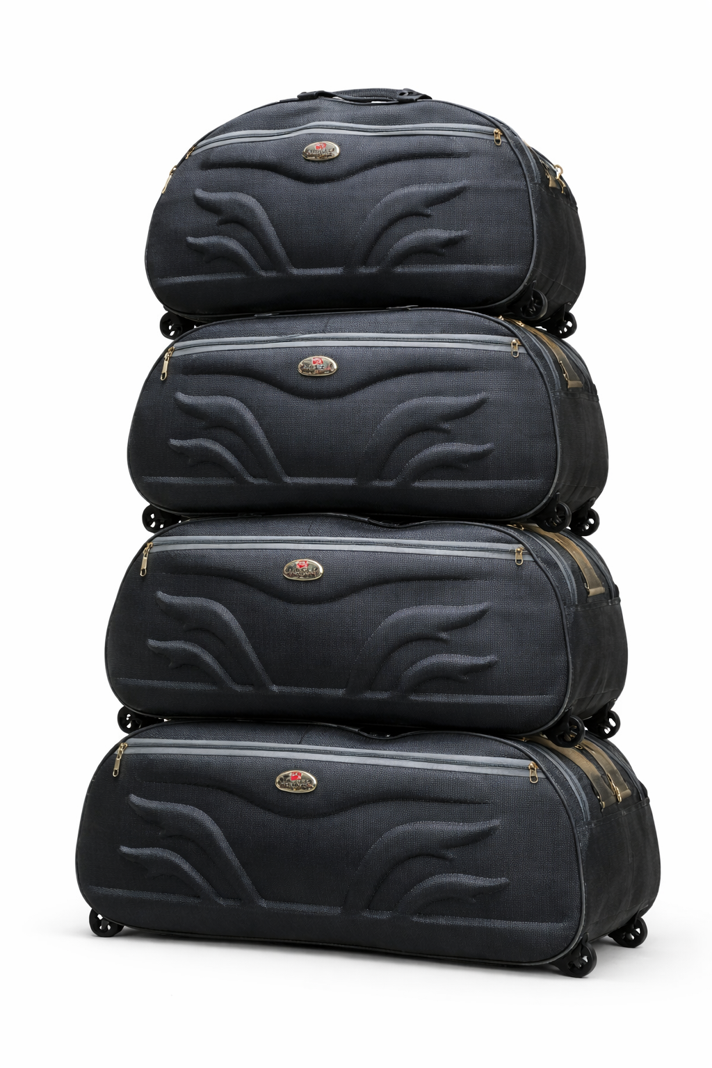 65L ( set 4 ) Wheeled Travel Duffel Bag with Trolley Wheels, Large Rolling Luggage Bag with Shoulder Strap, Durable Polyester Weekender Bag