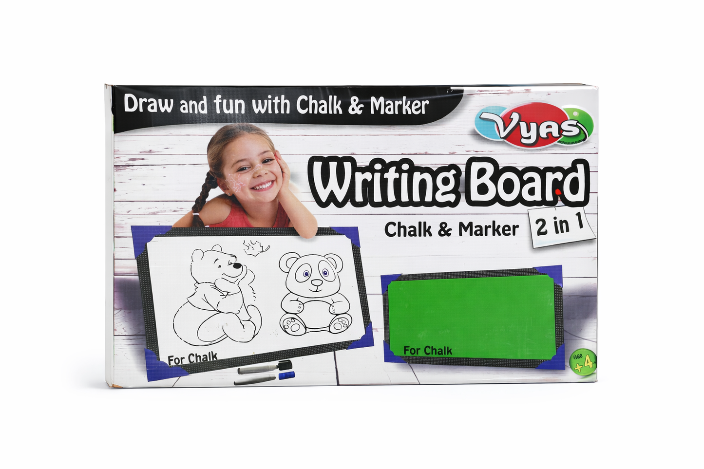 2-in-1 Kids Writing Board | Chalkboard & Whiteboard Combo