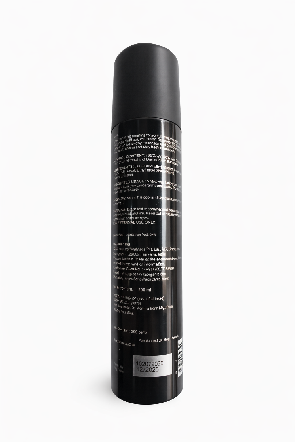 BELLAVITA Noir Luxury No Gas Perfume Body Spray for Men, 150ml | Signature Luxurious Scent