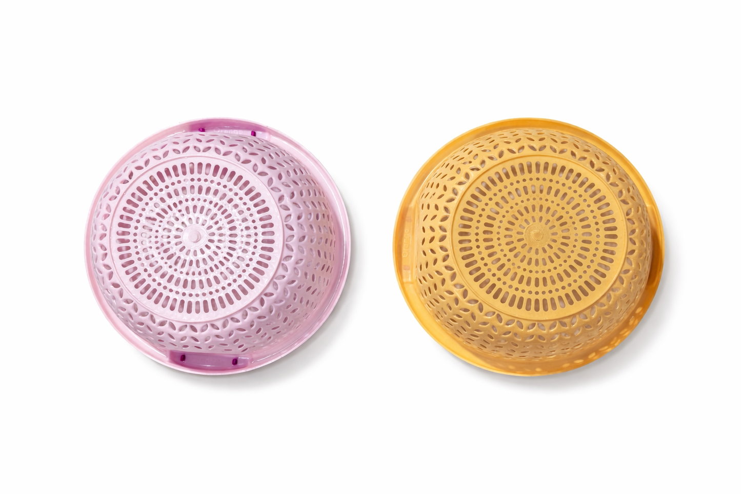 Plastic Colander Set (2-Pack) – Food-Grade BPA-Free Strainer Bowls with Handles, Fast Draining Perforated Design, Lightweight & Durable, Kitchen Fruit & Vegetable Washing Basket