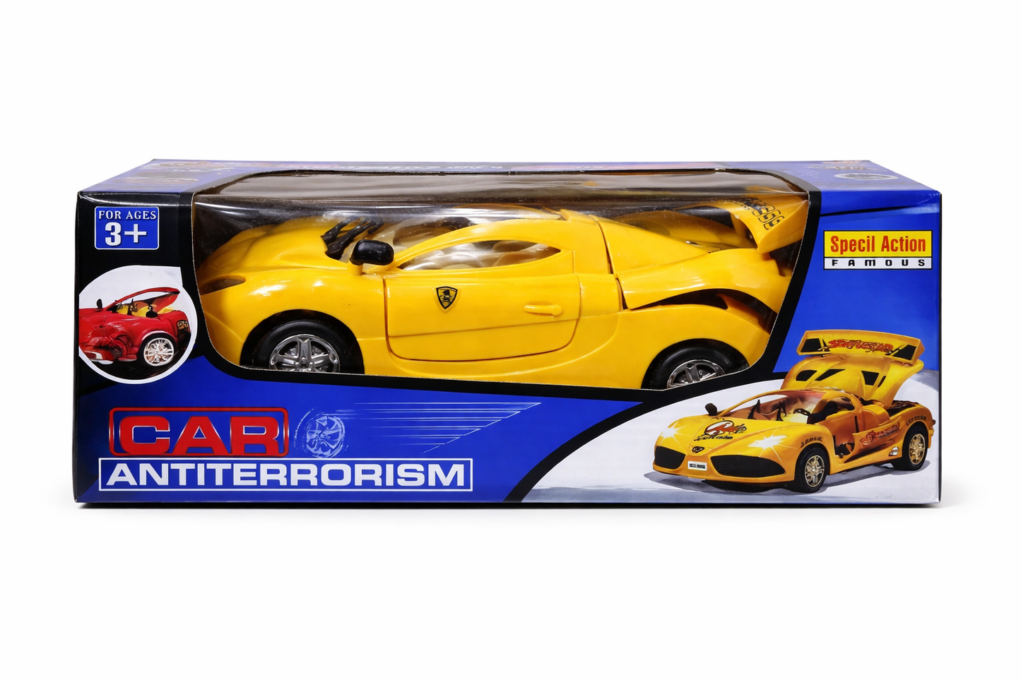 Kids Sports Car Toy with Lights & Sound – Friction Powered Racing Car with Scissor Doors – Musical Toy Vehicle for Boys & Girls (3+ Years)