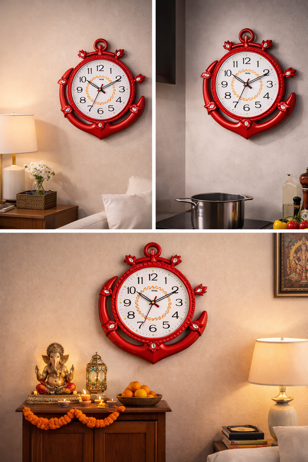 Designer Crystal Wall Clock with Arabic Numbers | Battery Operated, Noiseless Clock for Living Room & Bedroom
