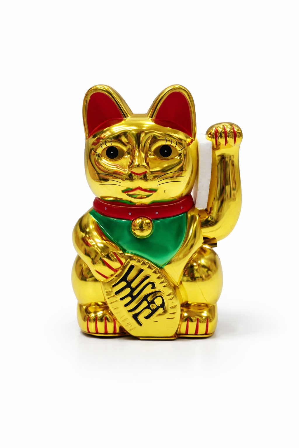 Maneki Neko Lucky Cat Statue | Waving Fortune Cat with Gold Coin