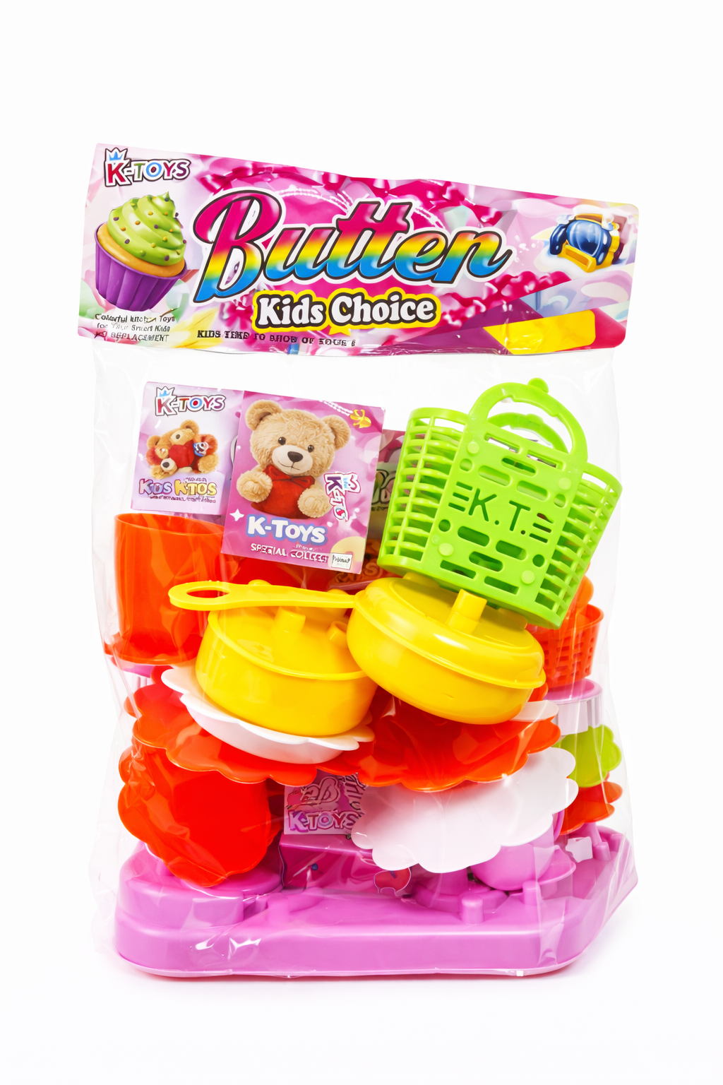 Kids Kitchen Toy Set with Shopping Basket, 17-Piece Pretend Play Cooking Set with Pots, Plates & Utensils, Colorful Kitchen Playset for Boys & Girls (3+ Years)