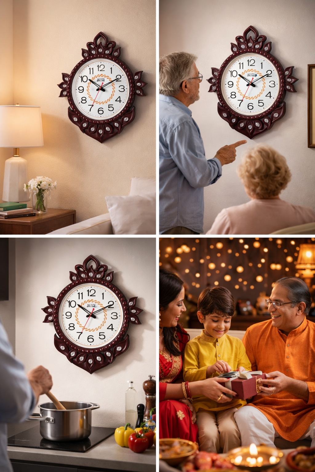 14 Inch Decorative Wall Clock for Home | Silent Sweep Quartz Movement
