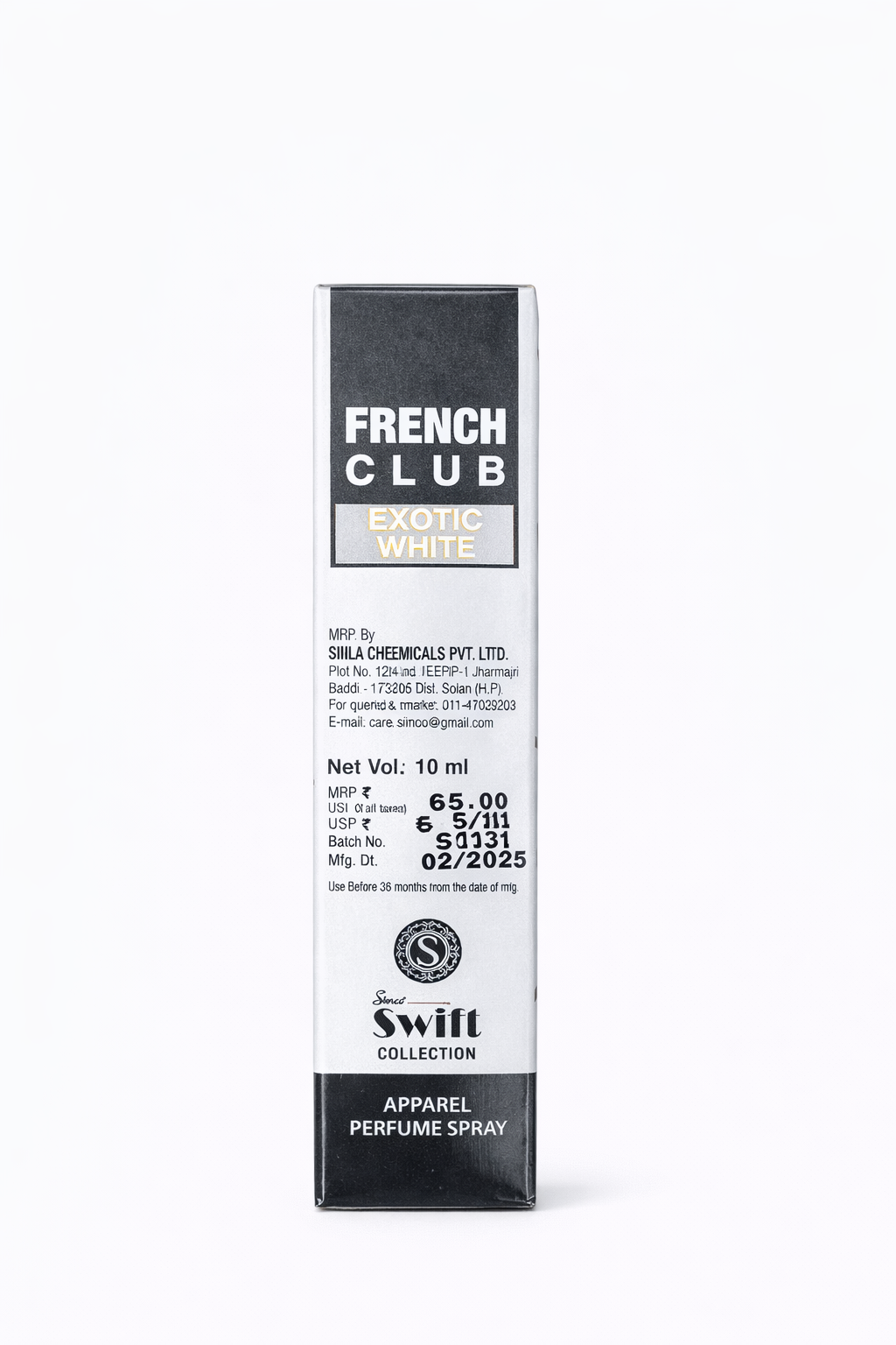 French Club Exotic White Apparel Perfume Spray 10ml | Long-Lasting Fabric Perfume for Clothes