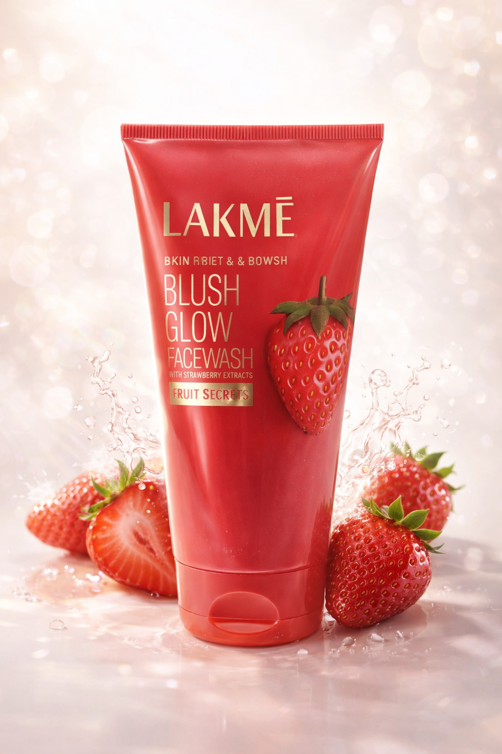 Lakmé Blush & Glow Strawberry Face Wash with Vitamin C | Fruit Extract Face Cleanser for Instant Brightness, Deep Cleansing & Hydrated Skin