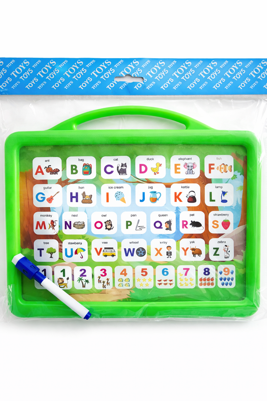 Kids Alphabet Learning Board with Marker – Magnetic ABC & 123 Writing Board for Toddlers, Reusable Educational Drawing Board for Preschool Learning
