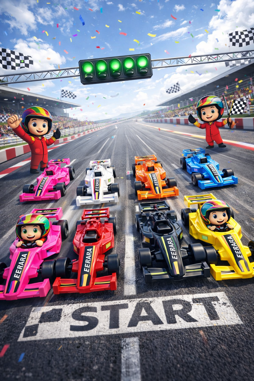 Pull Back Racing Car Toy Set for Kids (Pack of 8), Mini Formula Race Cars, Friction Powered Toy Vehicles, Colorful Racing Cars for Boys & Girls (Ages 3+)
