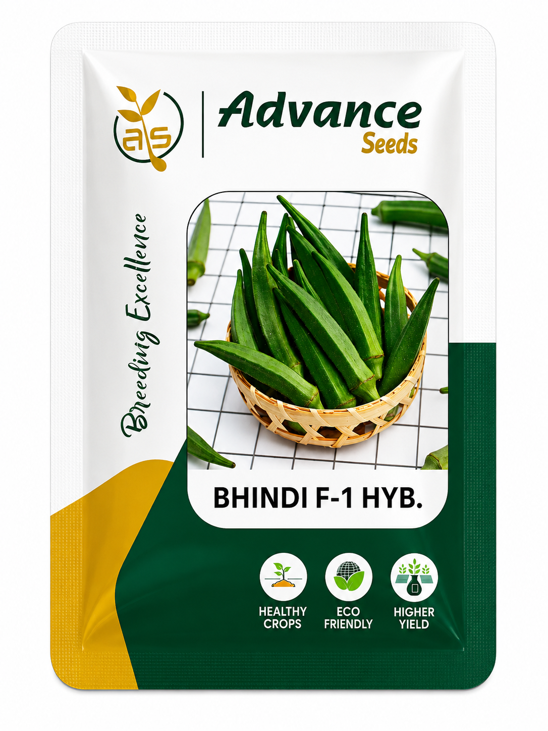 Advance Seeds Bhindi F1 Hybrid Seeds | High Yield Hybrid Okra Seeds | Abelmoschus esculentus Vegetable Seeds | Disease Tolerant | Suitable for Kharif, Rabi & Summer Cultivation
