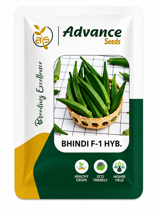 Advance Seeds Bhindi F1 Hybrid Seeds | High Yield Hybrid Okra Seeds | Abelmoschus esculentus Vegetable Seeds | Disease Tolerant | Suitable for Kharif, Rabi & Summer Cultivation