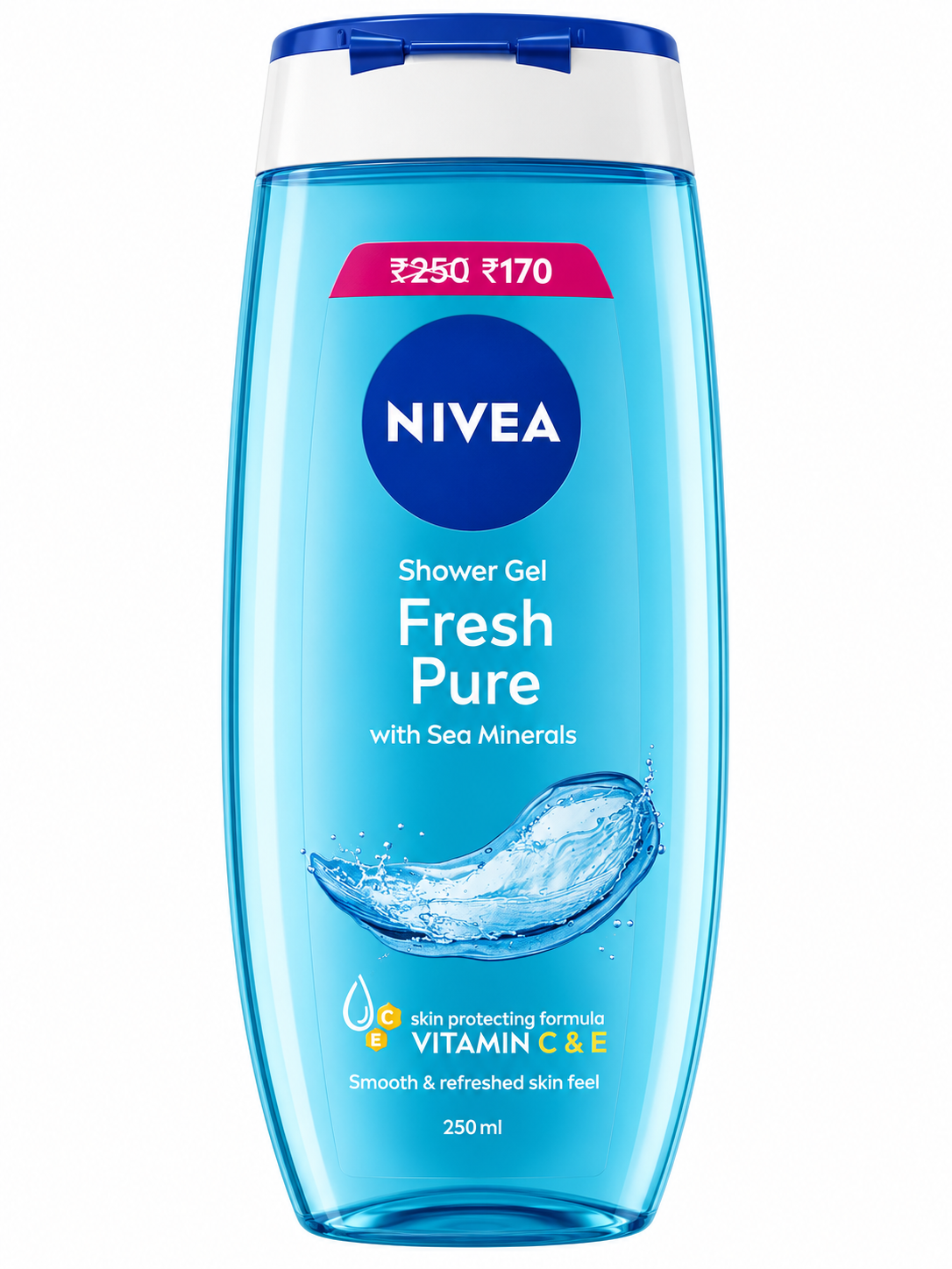 NIVEA Waterlily & Oil Shower Gel 250ml | Vitamin C & E Body Wash | Refreshing Fragrance | pH Skin Neutral | Moisturizing Shower Gel for All Skin Types