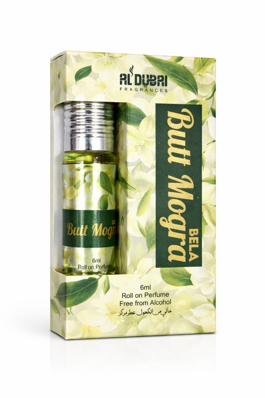Al Dubai Fragrances Bela Butt Mogra Attar Roll-On Perfume | 100% Concentrated Perfume Oil | Alcohol-Free Long Lasting Floral Fragrance | 6ml Pocket Size Unisex