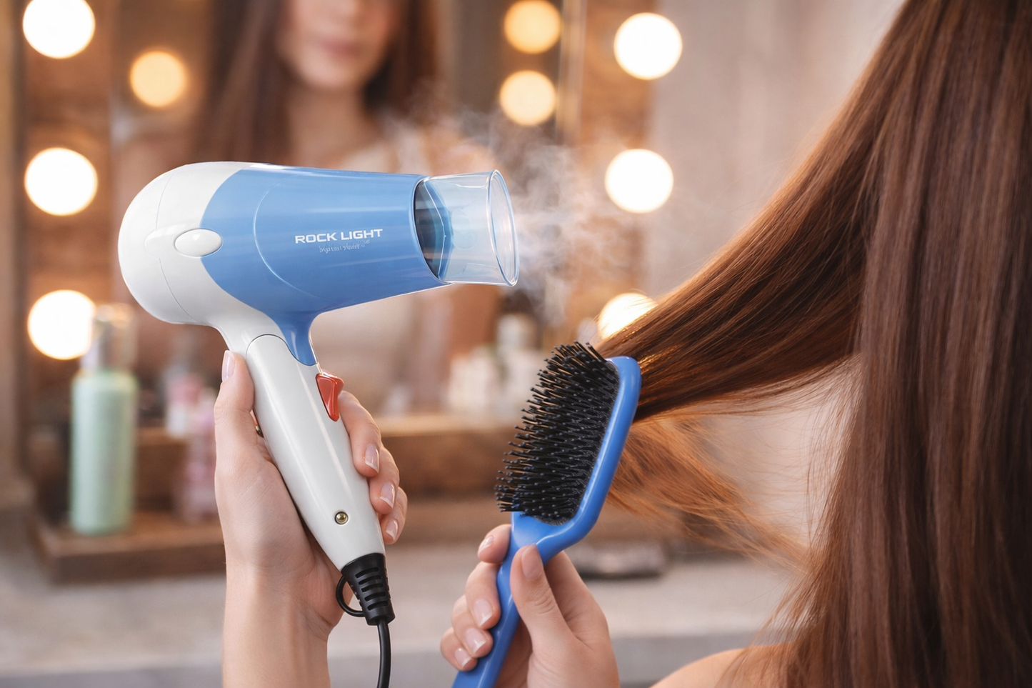 रॉक लाइट फोल्डेबल हेयर ड्रायर 1800W – डुअल टेम्प्रेचर और स्पीड सेटिंग्स, हाई-स्पीड फैन, फोल्डेबल हैंडल, हल्के ब्लो ड्रायर के साथ कॉम्पैक्ट ट्रैवल हेयर ड्रायर पुरुषों और महिलाओं के लिए