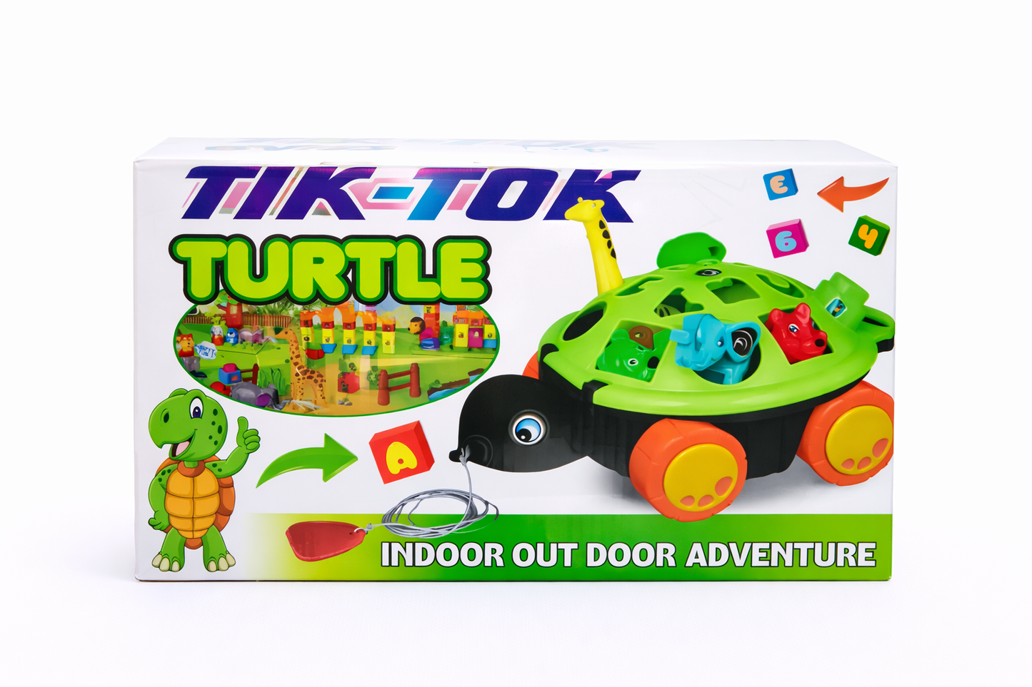 Turtle Shape Sorter Pull Along Toy for Toddlers (1–3 Years) – Shape & Number Learning Toy with Pull String, Educational Activity Toy for Kids