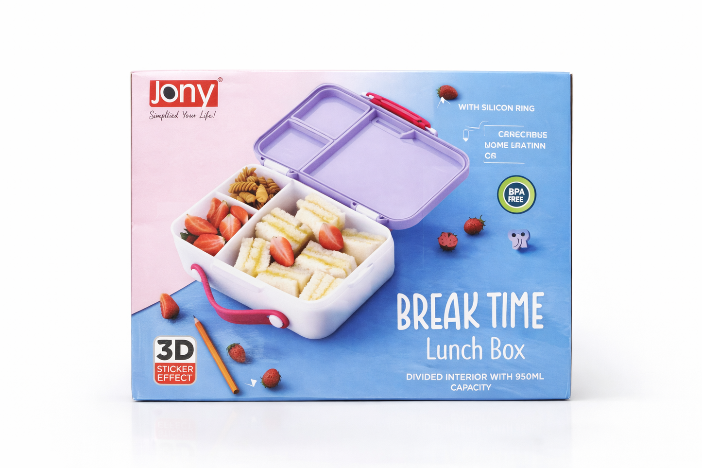 Kids Lunch Box 3 Compartment | Leak-Resistant Bento Tiffin Box with TPE Lock